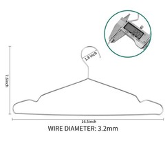 Metal Hangers Clothing Heavy Duty for Closet Stainless Steel Hanger 16.5in by…