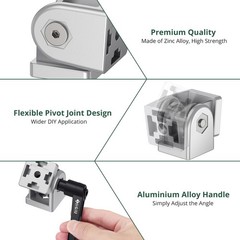 JiGiU 2PCS Angle Connector Joint Connector 4040 Nut 8 Flexible Hinge 180° Rotati