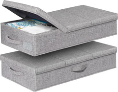 Punemi under Bed Storage with Lids, 2 Pack Large Underbed Storage Containers Clo