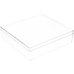 062C Clear Square Plastic Container 5.25x5x1.375 Inch Storage