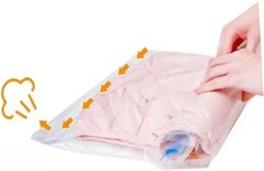 12pcs Hand Roll up Vacuum Compression Bags 35×50 40x60cm Pa+pe 7-layer Space …