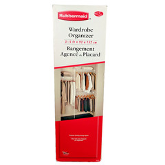 Rubbermaid Wardrobe Organizer 3-5 ft White Wire Closet System Epoxy Coated 5143