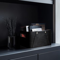La Jolie Maison Storage Baskets 2-Pack, Luxury Vegan Leather Storage Bins