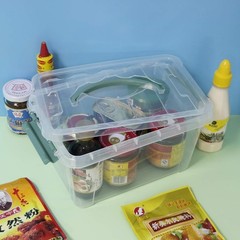 4-Pack 6 Quarts Clear Storage Box Tote Plastic Bins with Lids Organization