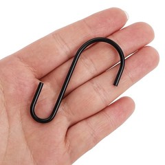 30 PCS 2.4 Inch Black S Hooks Alloy Steel Hanger 0.88 Inch Opening Kitchen