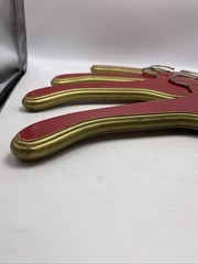 Clothes Hanger Hollywood Regency Red Gold Wood Heavy Set 4 Vintage Closet MCM