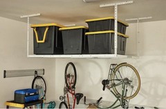 Commander 27 Gallon BlackYellow Plastic Storage Bin Lidded Stackable Tote 2 pack