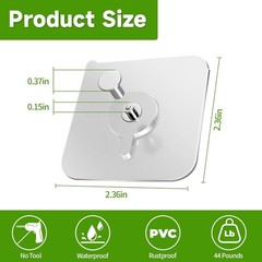 2 Pack Adhesive Hooks for Window Bird Feeder, Heavy Duty 44 Lbs, Waterproof