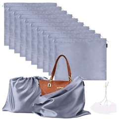 10 Pack Silk Dust Cover Storage Bag Drawstring Pouch for Handbag, 23.6×19.6 Inch