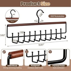 Upgraded 2-in-1 Black Non Slip Space Saving Tie and Belt Hanger Closet Organizer