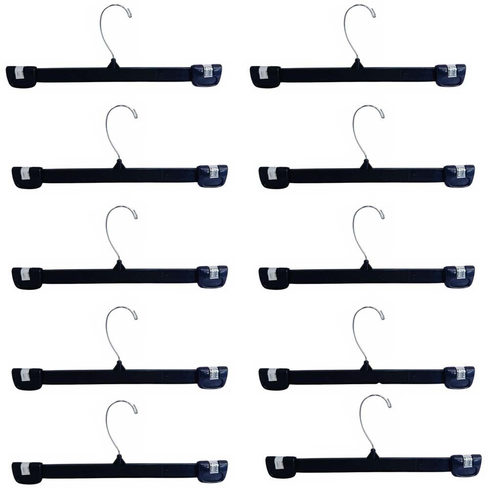 10 Pc 12″ Plastic Pants Hanger Clothes Hangers Clothing Pants Hangers – BLACK