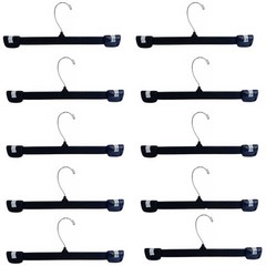 10 Pc 12″ Plastic Pants Hanger Clothes Hangers Clothing Pants Hangers – BLACK