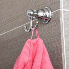 2x Polished Chrome Wall Hooks Coat Hooks Towel Hooks for Hanging Coat Towel Robe