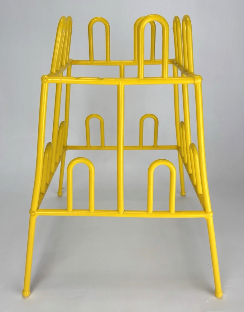 Vintage Yaffa Style Yellow Plastic Shoe Rack – MISSING ONE TOP PIECE – SEE PICS