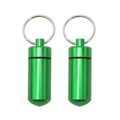 2pcs Pills Box Small Aluminum Alloys Travel Storage Box Key Chain Travel Outdoor