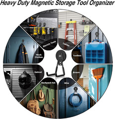 Heavy Duty Storage Magnetic Utility Hooks Large Garage Strong Extra Magnet