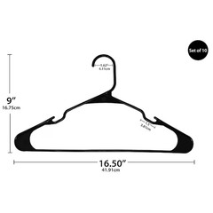 Heavy-Duty Non-Slip Plastic Clothes Hangers with Double Hooks White 10 Pack
