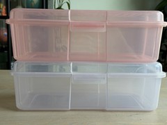 Vintage Rubbermaid Keepers Snap Case Shoe Box Clear Pink &Purple Hinged Lid 2281