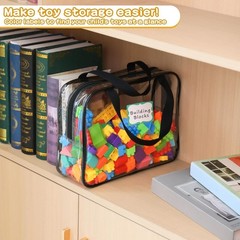 6Pcs 11.8*8.66*3.9in Large Toy Storage Bags Clear Waterproof Toy Organizer Bags