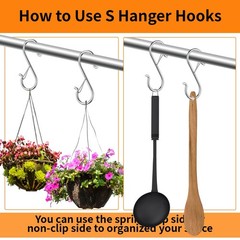 iCafePub 12 PCS S Hooks for Hanging with Safety 3.5 Inch 12 Pcs, Silver