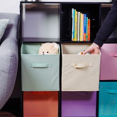 7Penn 6pk Pastel 10in Square Collapsible Fabric Storage Cubes Organizer Bins