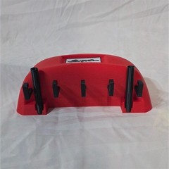Supra Wall Mounted Key Holder Rack, 6 Traditional Hooks, Red/Black Plastic