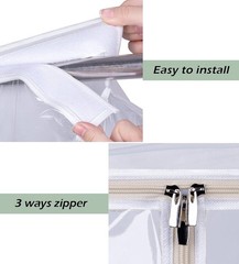 43″ Hanging Garment Bags for Closet Storage Large Clear Window Hanging Clothe…