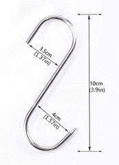 Meat Hooks 4” 4mm, SUS304 Stainless Steel Butcher’s Hook(10Pack), Meat Hook for