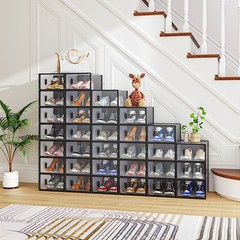 Black, Small Size, 32PCS, 332314cm, Shoe Box, Plastic Mesh, Freely Combinable