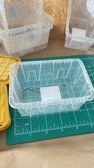 Set of Clear Lowes Mini Totes With Yellow Lids – 5 Pieces
