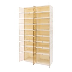 9 Tiers-36 Pairs Shoe Box Foldable Shoe Rack Shoe Storage Organizer W/ Doors