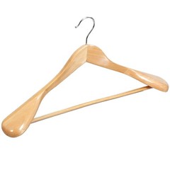 12Pack Wide Shoulder Wooden Hangers Non-Slip Clothes Coat Jacket Hangers Natural