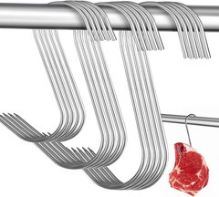 15 Pcs Stainless Steel Meat Hooks Butcher Hooks 3 Different Size S-Shaped Smoker