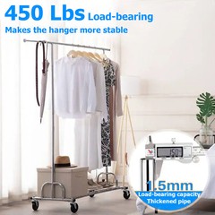450lbs Garment Rack Clothes Rack Commercial Rolling Heavy Duty Clothing Hanger