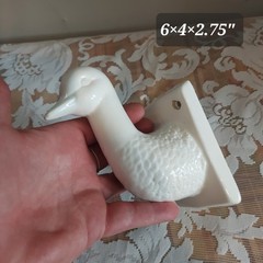 Vintage Himark Giftware White Ceramic Duck Head Wall Hook Farmhouse Decor 6in