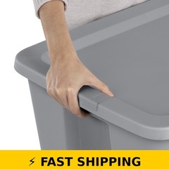 Sterilite 30 Gallon Storage Bin with Snap-On Lid – Gray