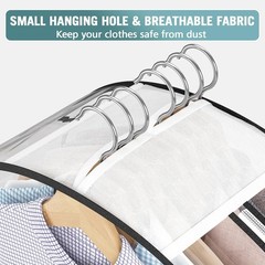 Clear Garment Bags for Hanging Clothes 10” Gusseted, Suit Bags for Closet