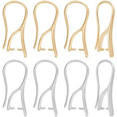 Beebeecraft 32Pcs 2 Styles Ear Wire with Pinch 20~21x2mm, Gold and Platinum