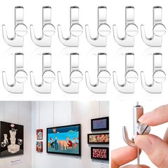 Hicarer 12 Pcs Adjustable Hooks for Gallery Picture Hanging System Silver