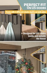 10 Pack Menz Over The Door Hooks , 2-Sided Fits 1 3/8″ & 1 3/4″ Coat Hanger