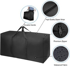 Extra Large Moving Bags with Strong Zippers & Carrying Handles Storage Bag Black