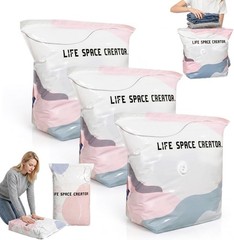 No‑Pump Vacuum Storage Bags, 2026 New Heavy-Duty Press & Seal For Clothes