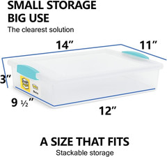 Plastic Storage Containers with Lids for Organizing, 6 Quarts – (Large – 14 X 11