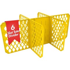 ORGANIZE-IT! 6 Slot Tote Dividers for 27 Gal Storage Containers, Yellow, 4 Pack