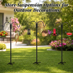 Heavy Duty Shepherds Hook 76 Inch Alloy Steel Double Hooks Adjustable Support Up