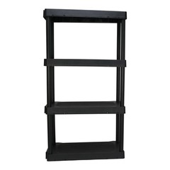 Hyper Tough 4 Shelf Plastic Shelving Unit 30″x14″x56″ Garage Storage Rack Black