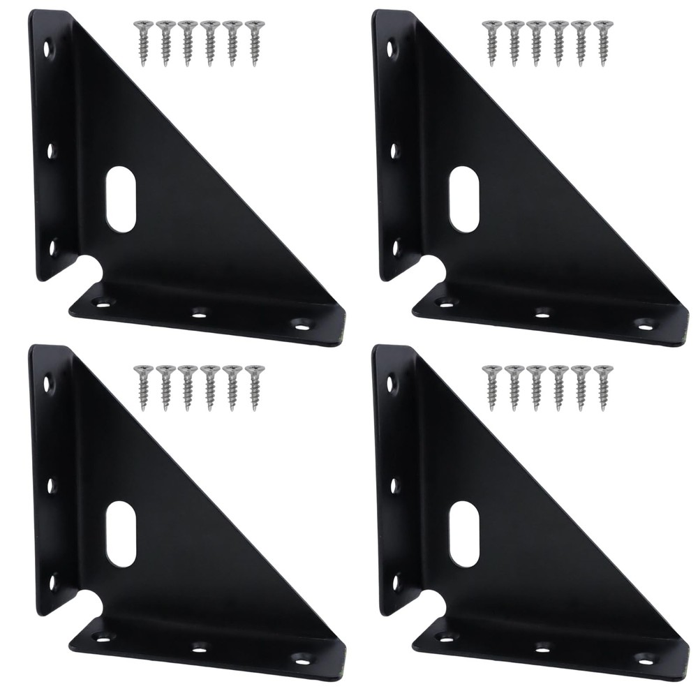 Corner Bracket Gusset Joints 4Pcs, Heavy Duty Metal Steel Triangle Shelf Brac…