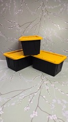 Lowe’s Teeny Tote Black & Yellow Mini Plastic Storage Totes New w/Tag 3 Pack