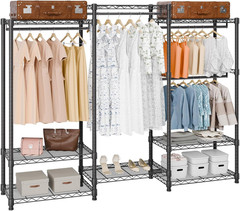 Heavy Duty Adjustable Clothing Garment Rack for Bedroom & Store Use