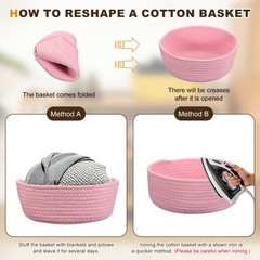 7.9×3.2″/9.1×3.6″ Small Cotton Rope Woven Storage Basket Dark Gray